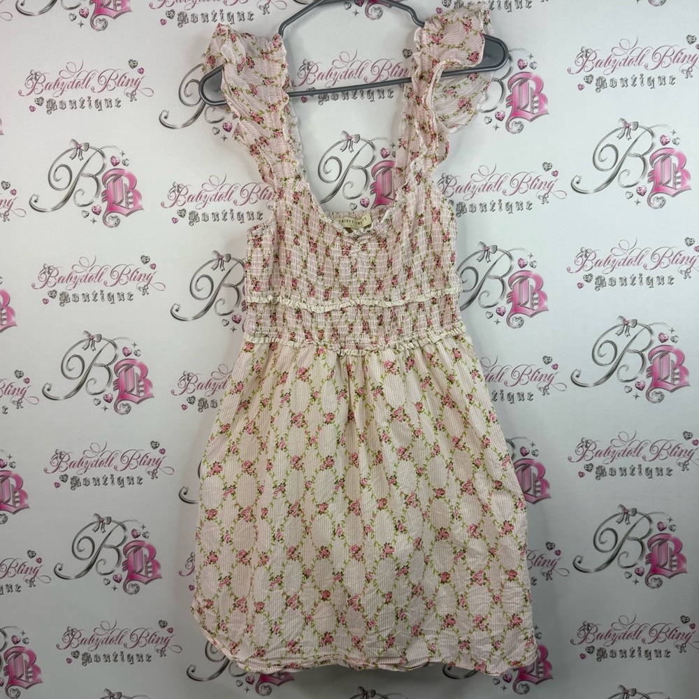 Thirty thirty la dress ruffles frilly flowers smocked Floral Ruffle Dress